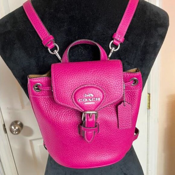 Coach Amelia Backpack Fuchsia Convertible Crossbody NWOT - Picture 1 of 13